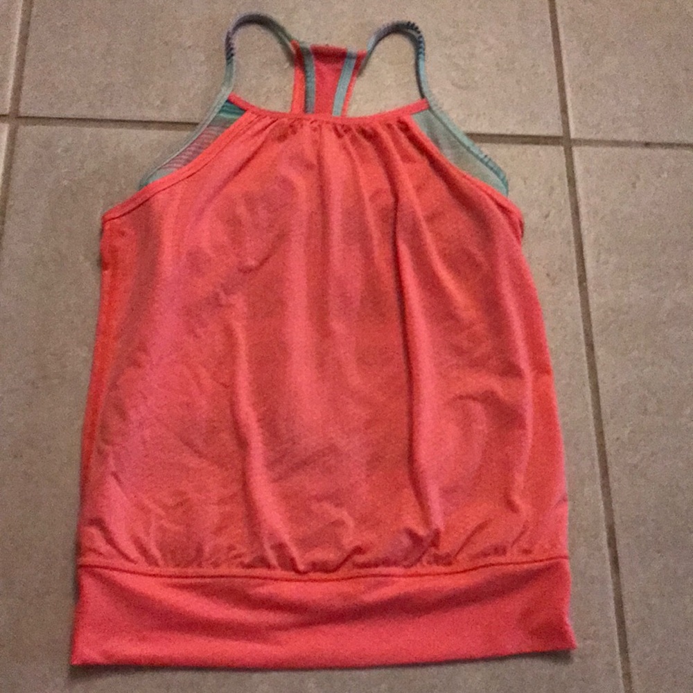 Pink Ivivva tank with built in sports bra size 8